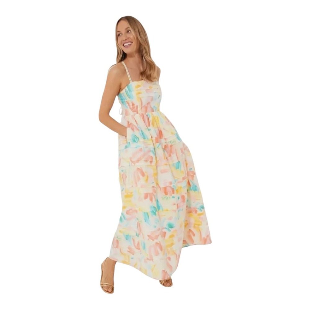 New Tuckernuck Hyacinth House Whitley Maxi Dress Women's XS Water Color Lined